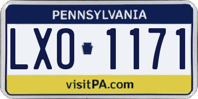 PA license plate LXO1171
