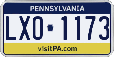 PA license plate LXO1173