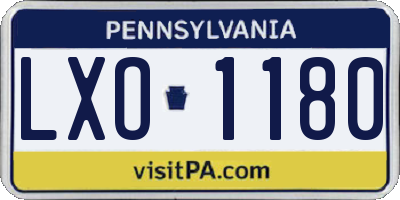 PA license plate LXO1180