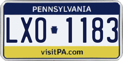 PA license plate LXO1183