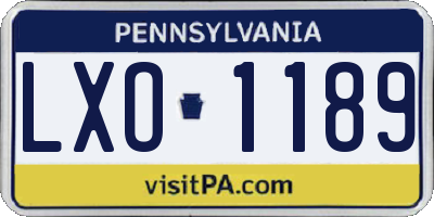 PA license plate LXO1189