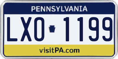 PA license plate LXO1199