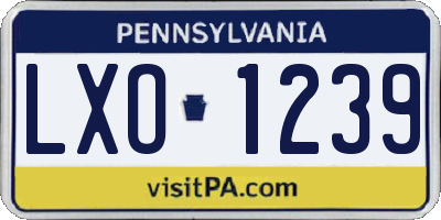 PA license plate LXO1239