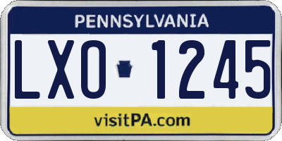 PA license plate LXO1245