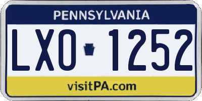 PA license plate LXO1252