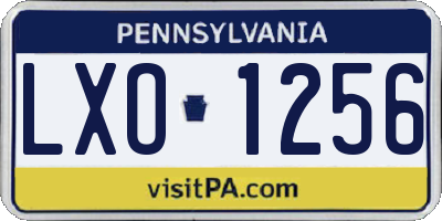 PA license plate LXO1256