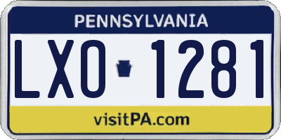 PA license plate LXO1281