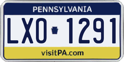PA license plate LXO1291