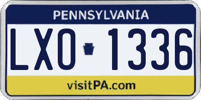 PA license plate LXO1336