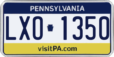 PA license plate LXO1350