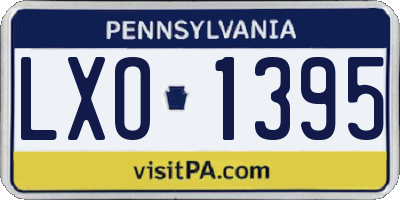 PA license plate LXO1395