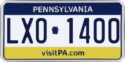 PA license plate LXO1400