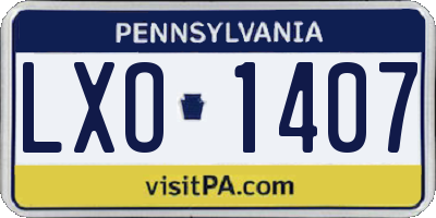 PA license plate LXO1407