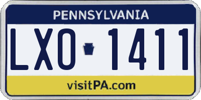 PA license plate LXO1411