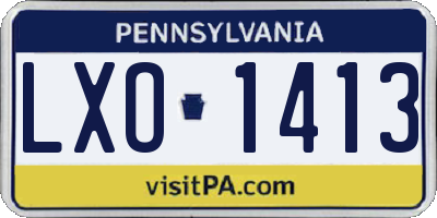 PA license plate LXO1413