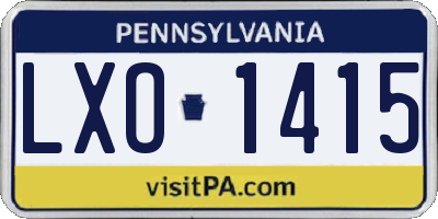 PA license plate LXO1415