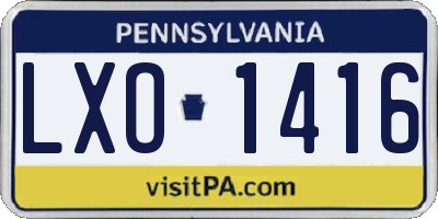 PA license plate LXO1416