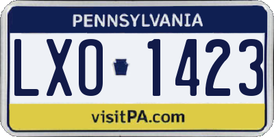 PA license plate LXO1423