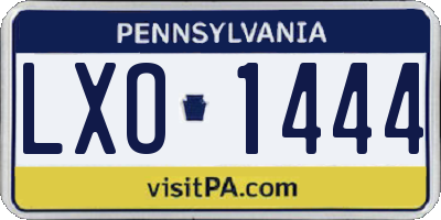PA license plate LXO1444