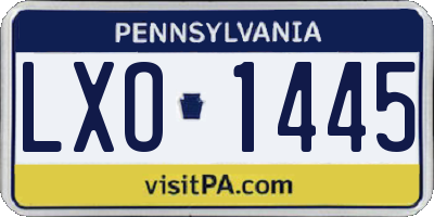 PA license plate LXO1445