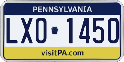 PA license plate LXO1450