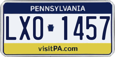 PA license plate LXO1457