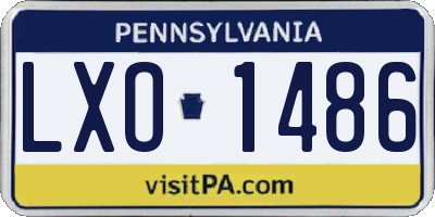 PA license plate LXO1486