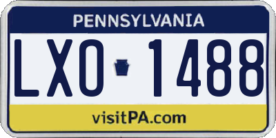 PA license plate LXO1488