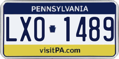 PA license plate LXO1489
