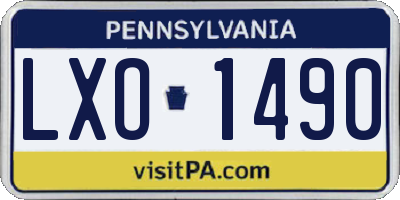 PA license plate LXO1490