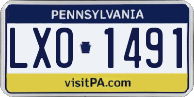 PA license plate LXO1491