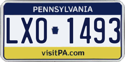 PA license plate LXO1493