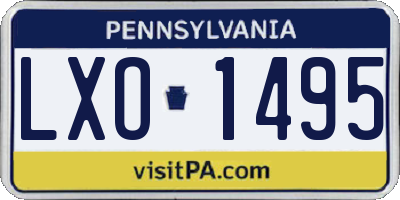 PA license plate LXO1495