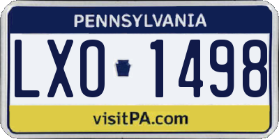 PA license plate LXO1498