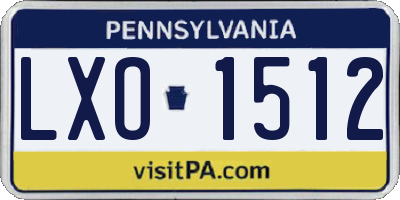 PA license plate LXO1512