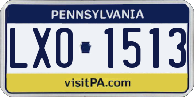 PA license plate LXO1513
