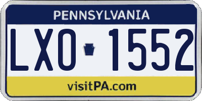 PA license plate LXO1552