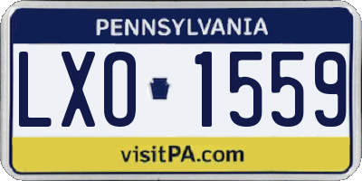PA license plate LXO1559