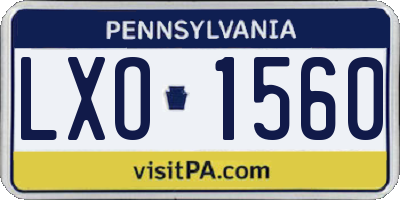 PA license plate LXO1560