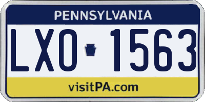 PA license plate LXO1563