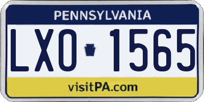 PA license plate LXO1565