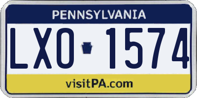 PA license plate LXO1574