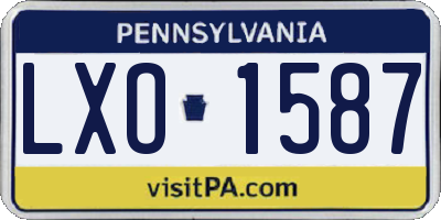PA license plate LXO1587