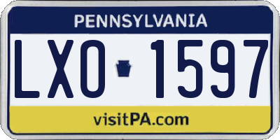 PA license plate LXO1597