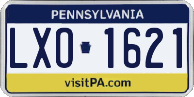 PA license plate LXO1621