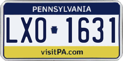 PA license plate LXO1631