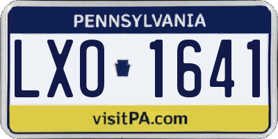 PA license plate LXO1641