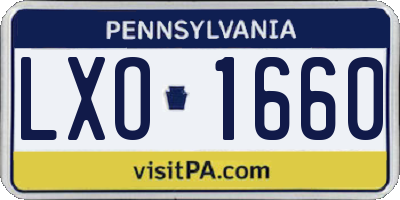 PA license plate LXO1660