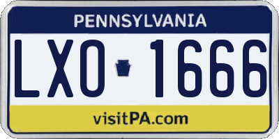 PA license plate LXO1666