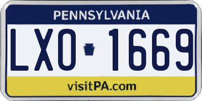 PA license plate LXO1669